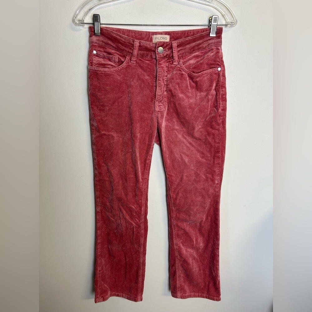 Anthropologie Pilcro Red Corduroy Pants Size 27 (28x26) women’s Winter Holiday